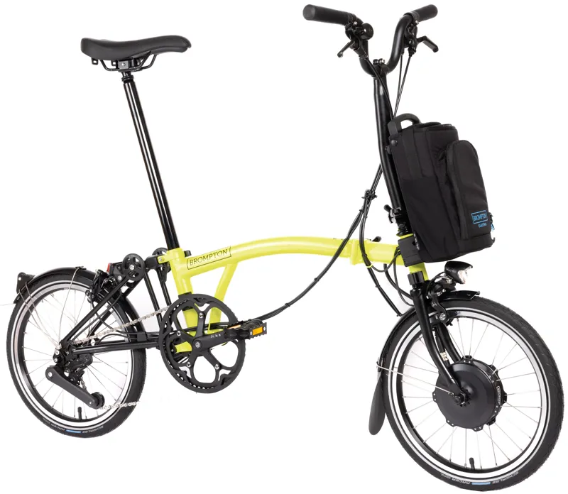 Brompton Electric C Line Explore 12 Speed Folding Bike 2024 in Yuzu Lime-1